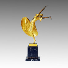 Танцовщица Бронзовая скульптура Надзирающая леди Амелия Латунная статуя, DH Chiparus TPE-188j